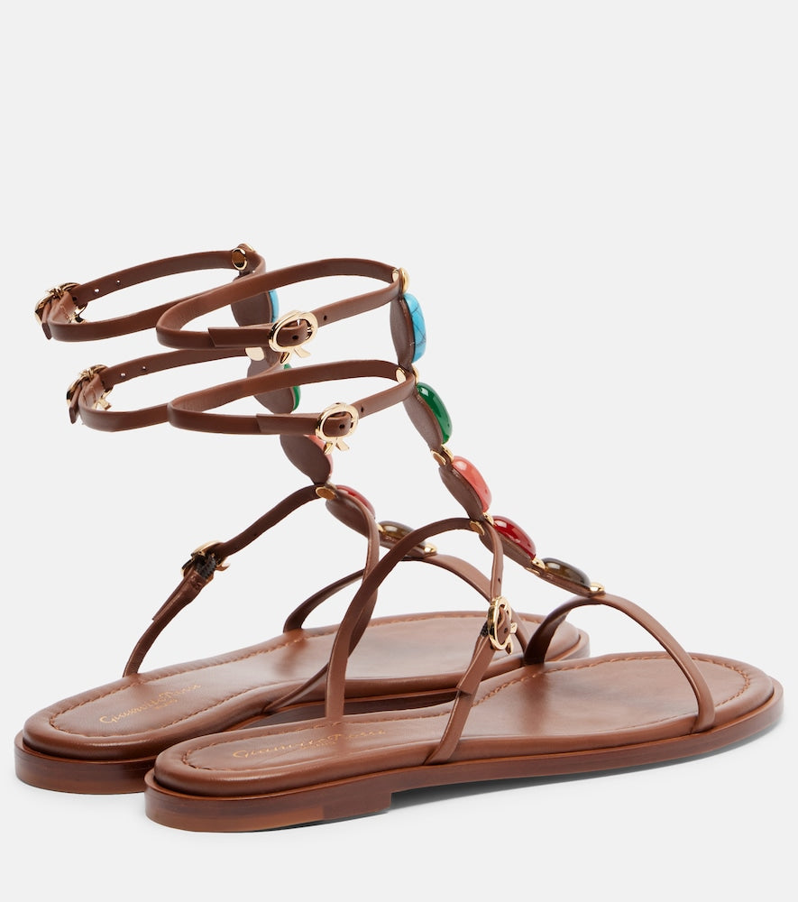Gianvito Rossi Shanti embellished leather sandals