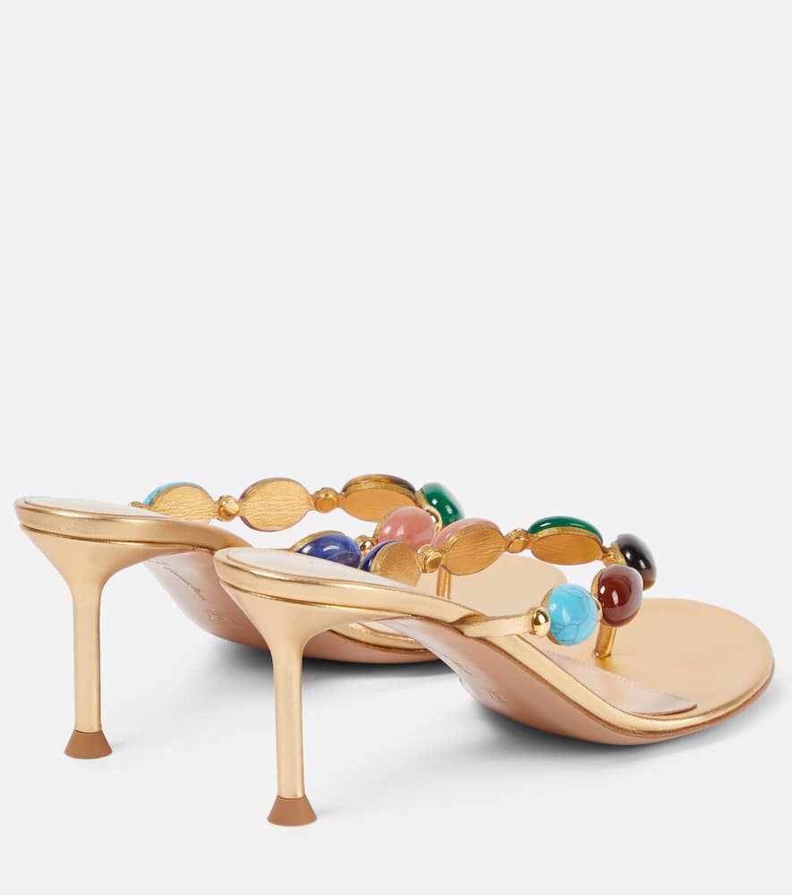 Gianvito Rossi Shanti embellished leather thong sandals