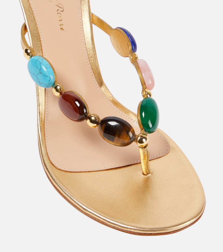 Gianvito Rossi Shanti embellished leather thong sandals