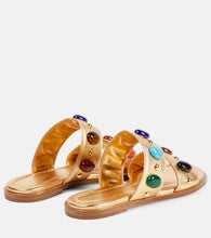 Gianvito Rossi Shanti embellished metallic leather sandals