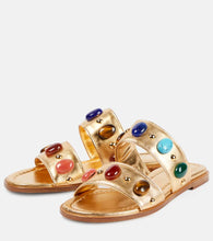 Gianvito Rossi Shanti embellished metallic leather sandals