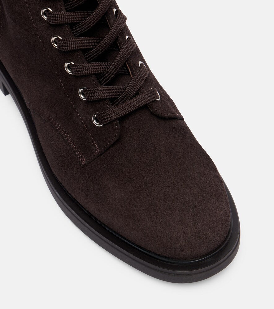 Gianvito Rossi Shearling-lined suede combat boots