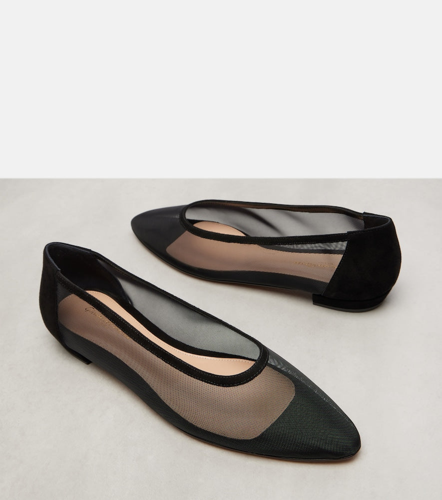 Gianvito Rossi Sheer organza ballet flats