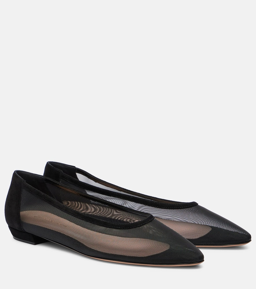 Gianvito Rossi Sheer organza ballet flats