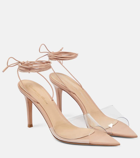 Gianvito Rossi Skye 85 PVC and leather sandals
