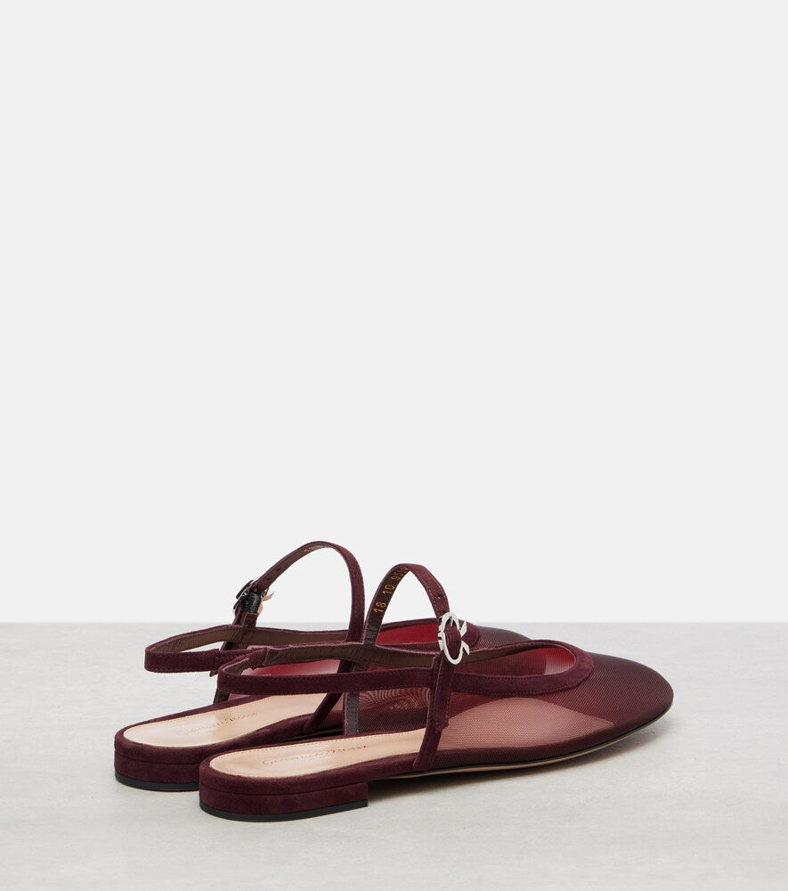 Gianvito Rossi Sling organza ballet flats