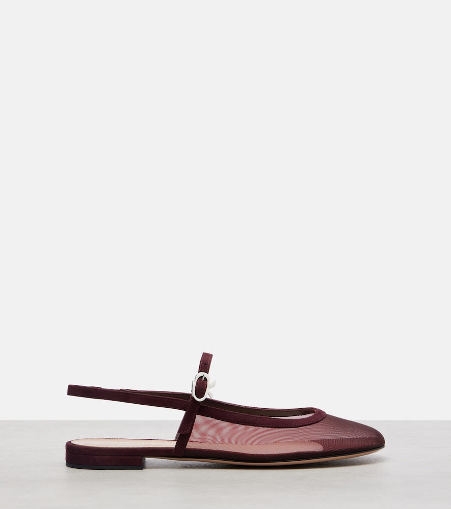 Gianvito Rossi Sling organza ballet flats