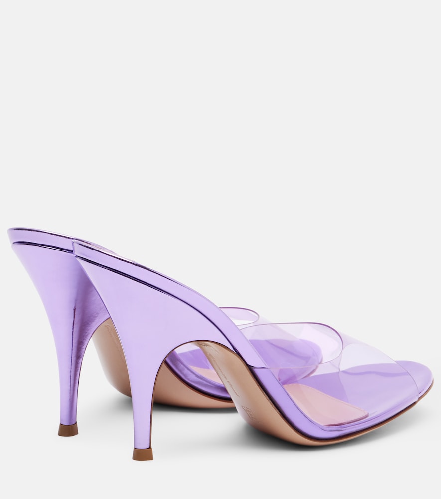 Gianvito Rossi Sofia leather-trimmed PVC mules