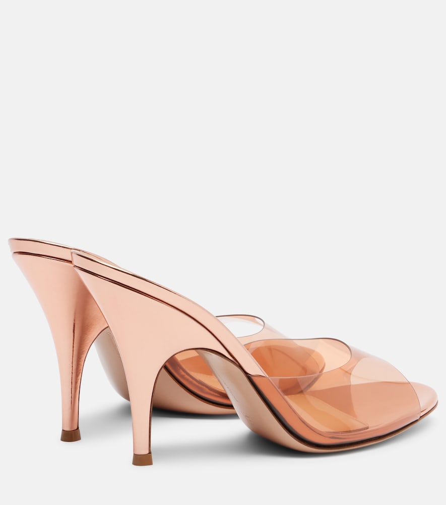 Gianvito Rossi Sofia leather-trimmed PVC mules