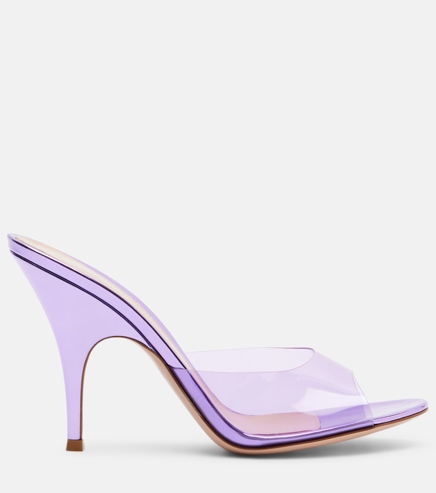 Gianvito Rossi Sofia leather-trimmed PVC mules