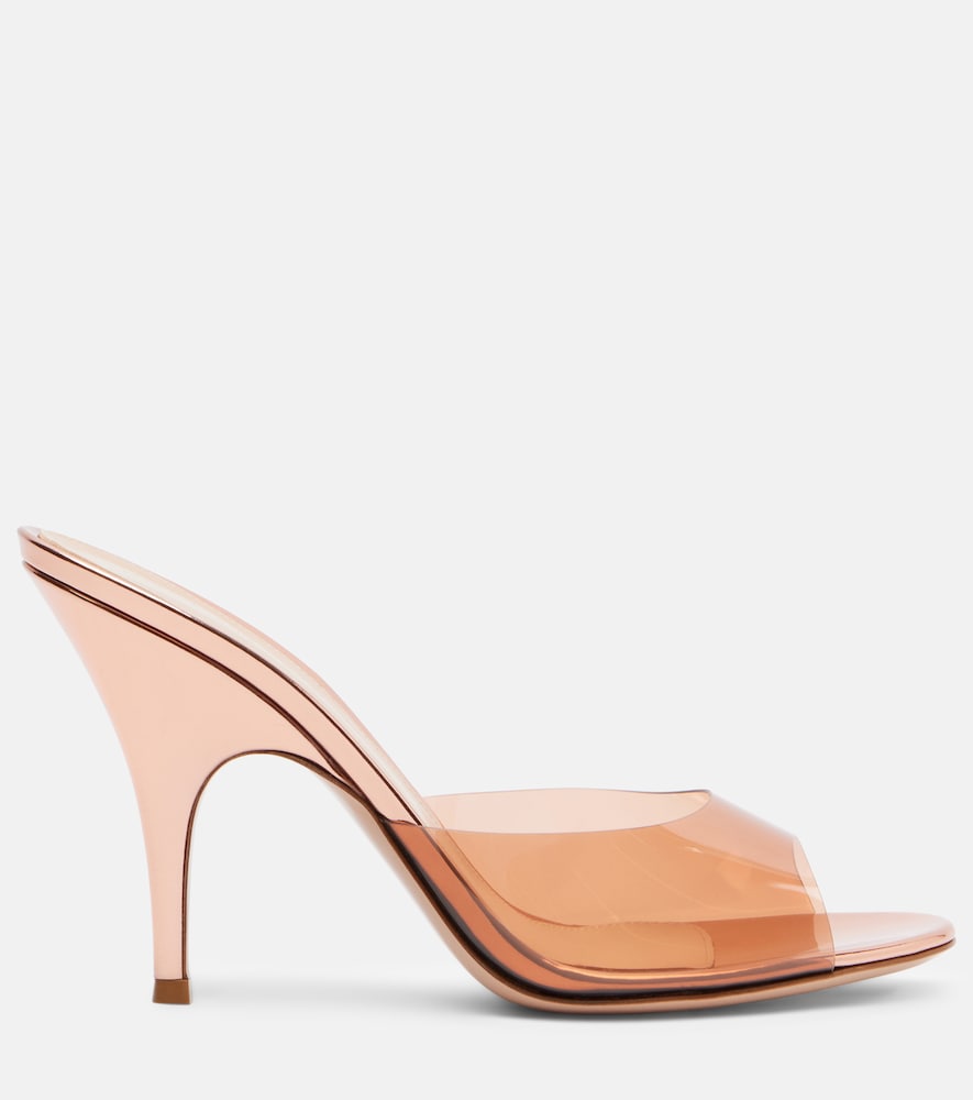 Gianvito Rossi Sofia leather-trimmed PVC mules