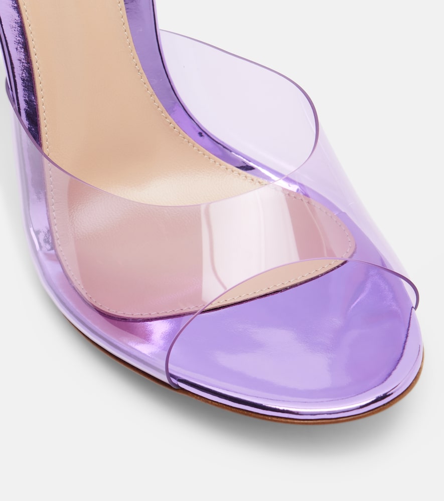 Gianvito Rossi Sofia leather-trimmed PVC mules