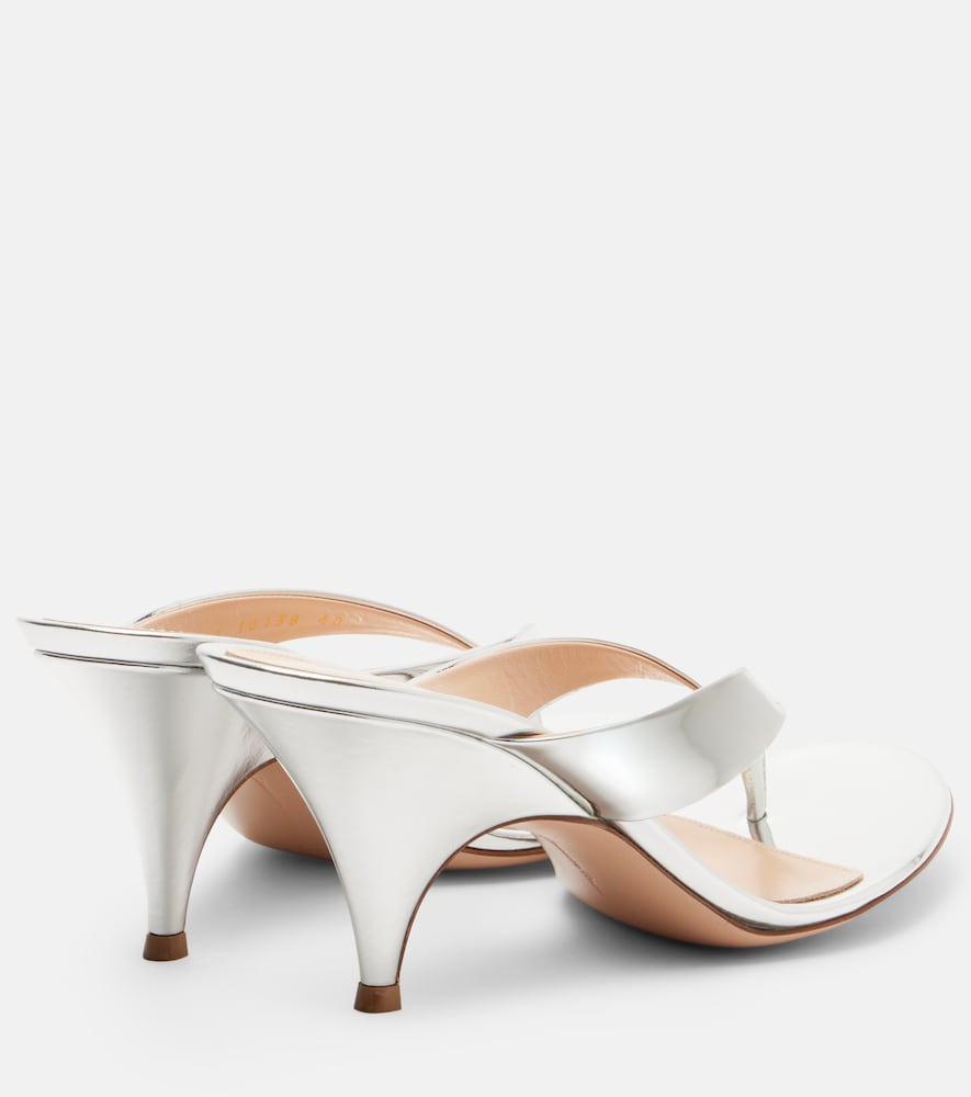 Gianvito Rossi Sofia mirrored leather thong sandals