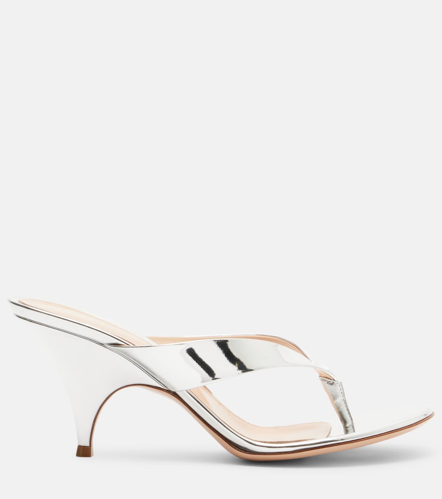 Gianvito Rossi Sofia mirrored leather thong sandals
