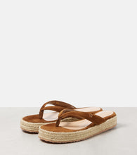 Gianvito Rossi Suede espadrille thong sandals