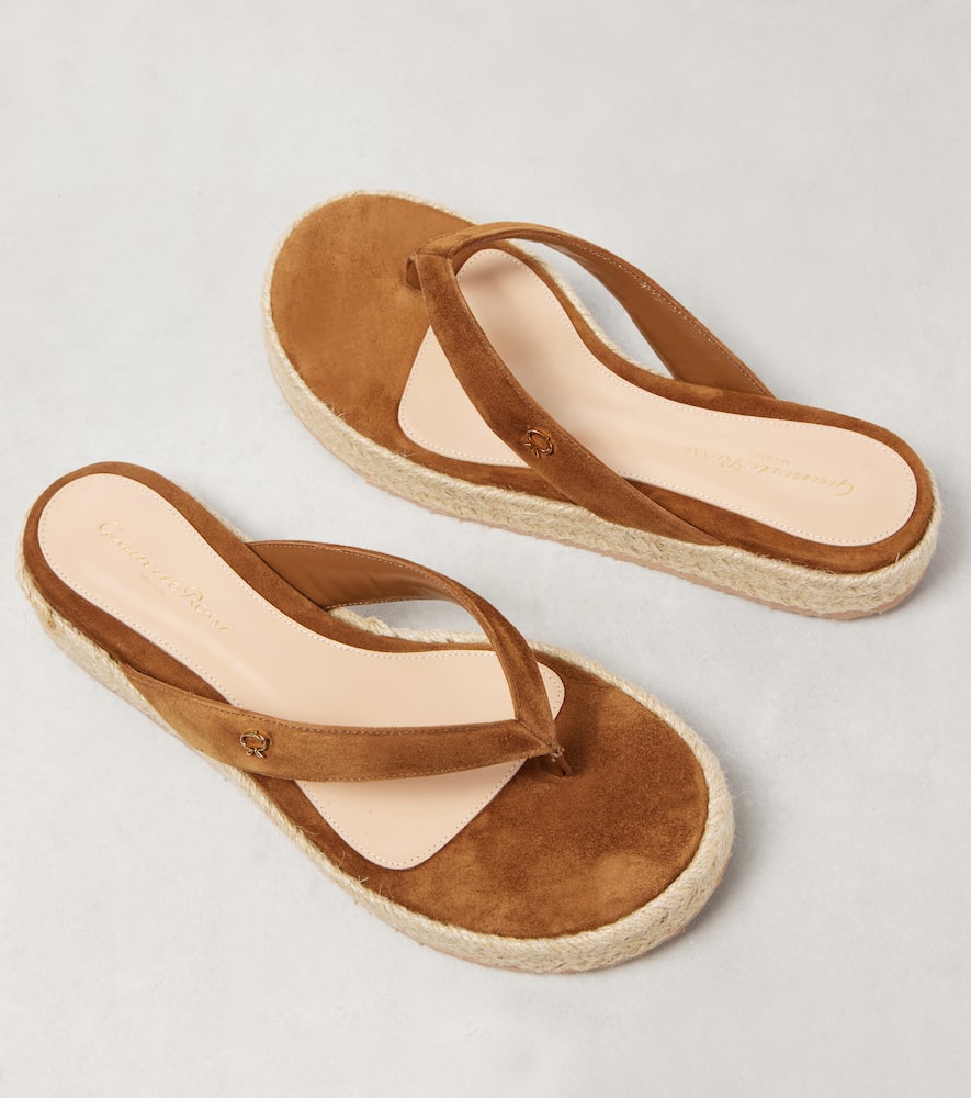 Gianvito Rossi Suede espadrille thong sandals