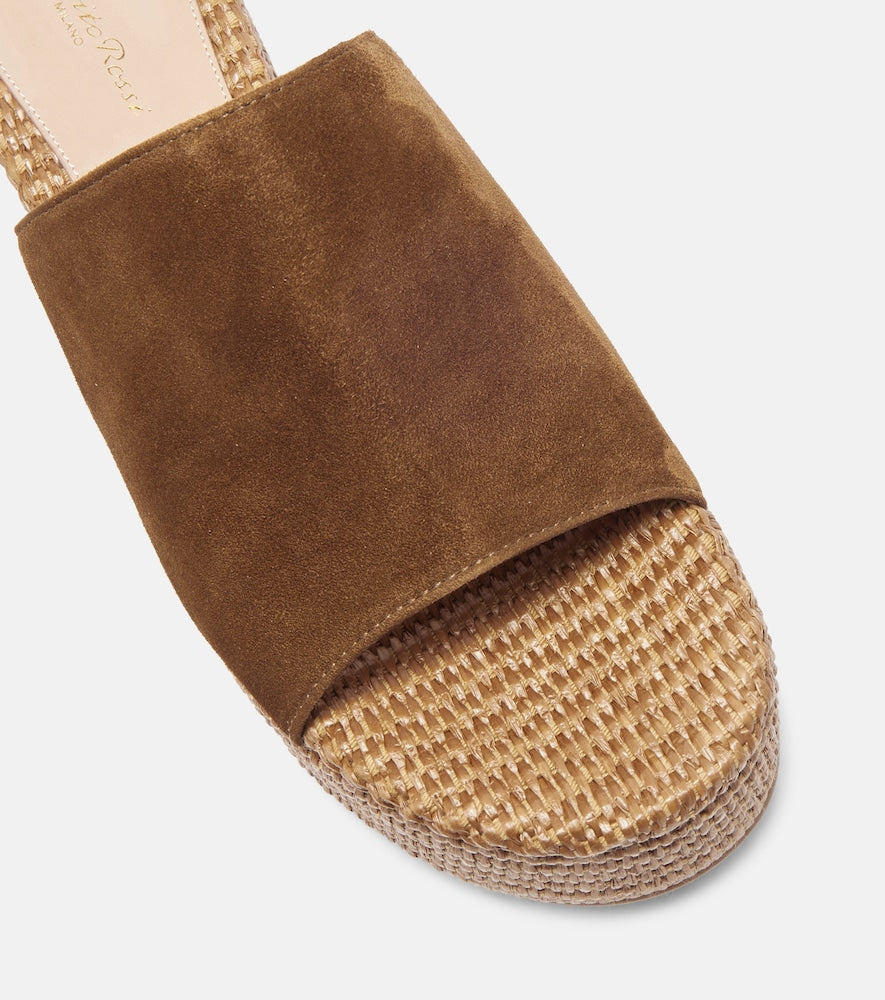Gianvito Rossi Suede platform espadrille mules