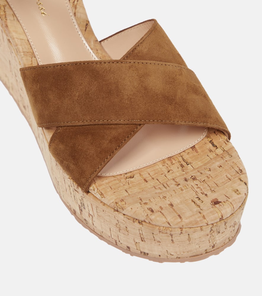 Gianvito Rossi Suede wedge sandals