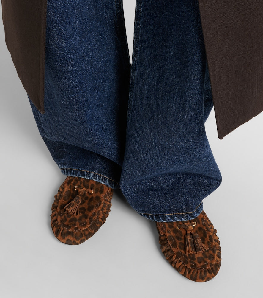 Gianvito Rossi Théa leopard-print suede loafers