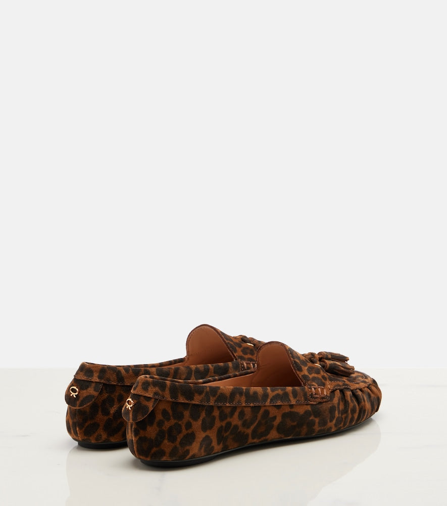 Gianvito Rossi Théa leopard-print suede loafers