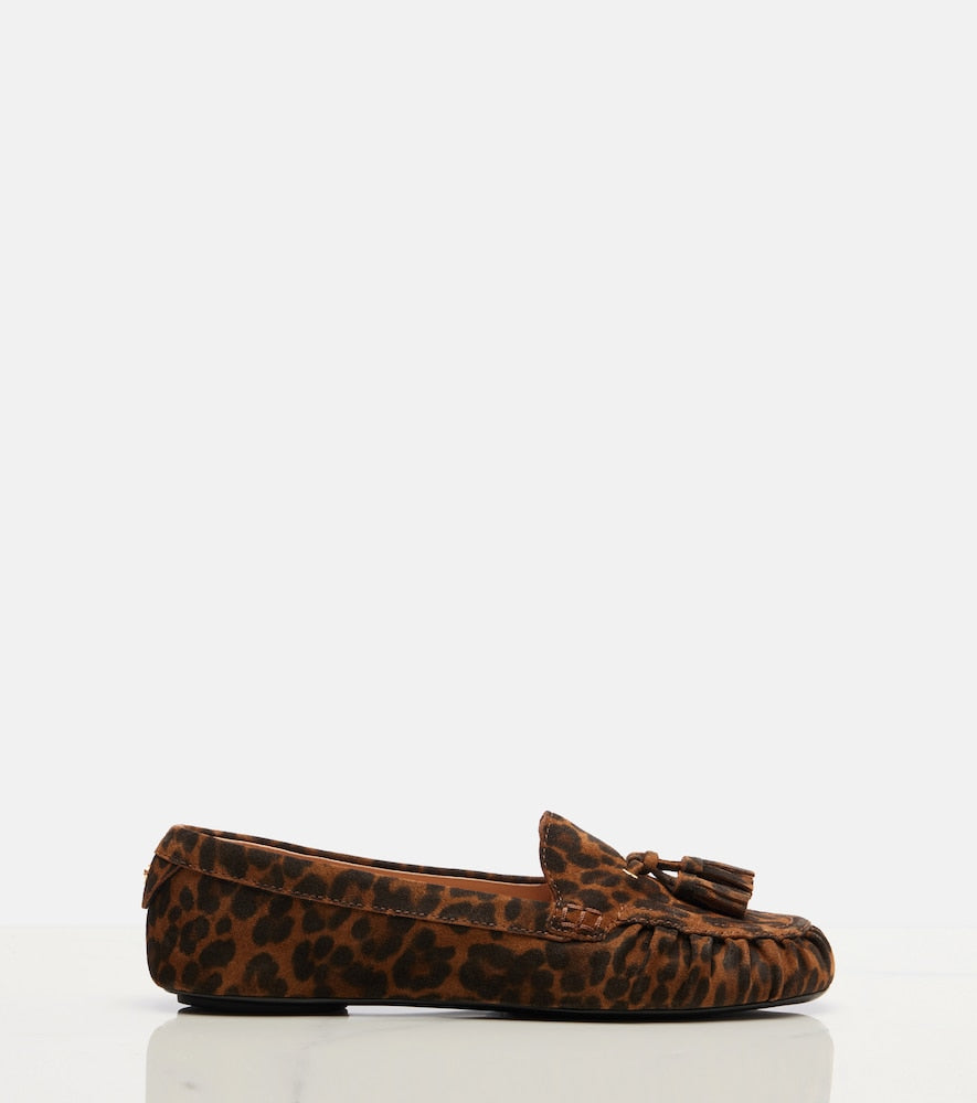 Gianvito Rossi Théa leopard-print suede loafers