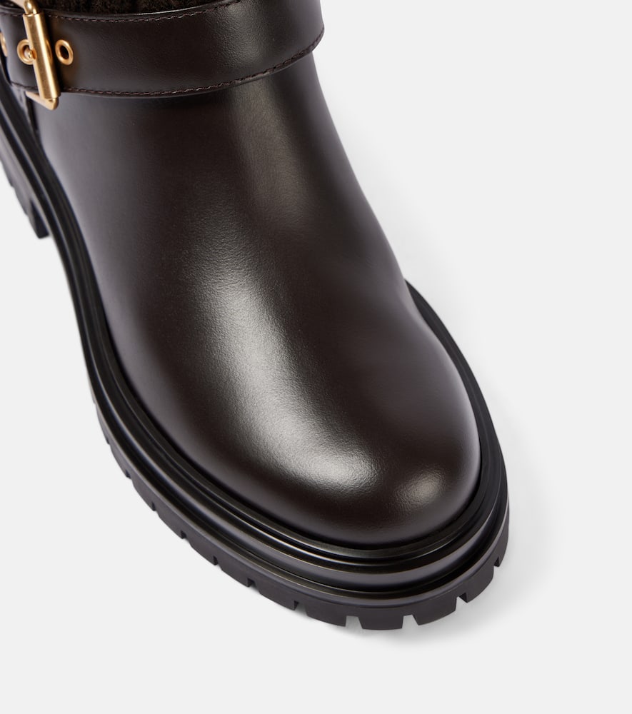 Gianvito Rossi Thurso leather-trimmed biker boots