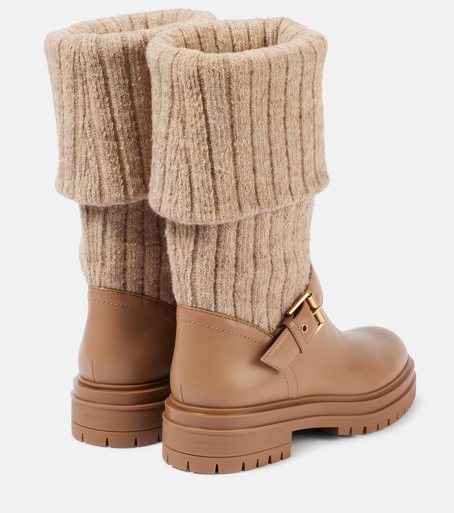 Gianvito Rossi Thurso leather-trimmed sock boots