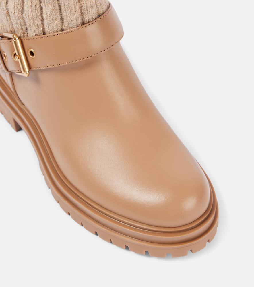 Gianvito Rossi Thurso leather-trimmed sock boots