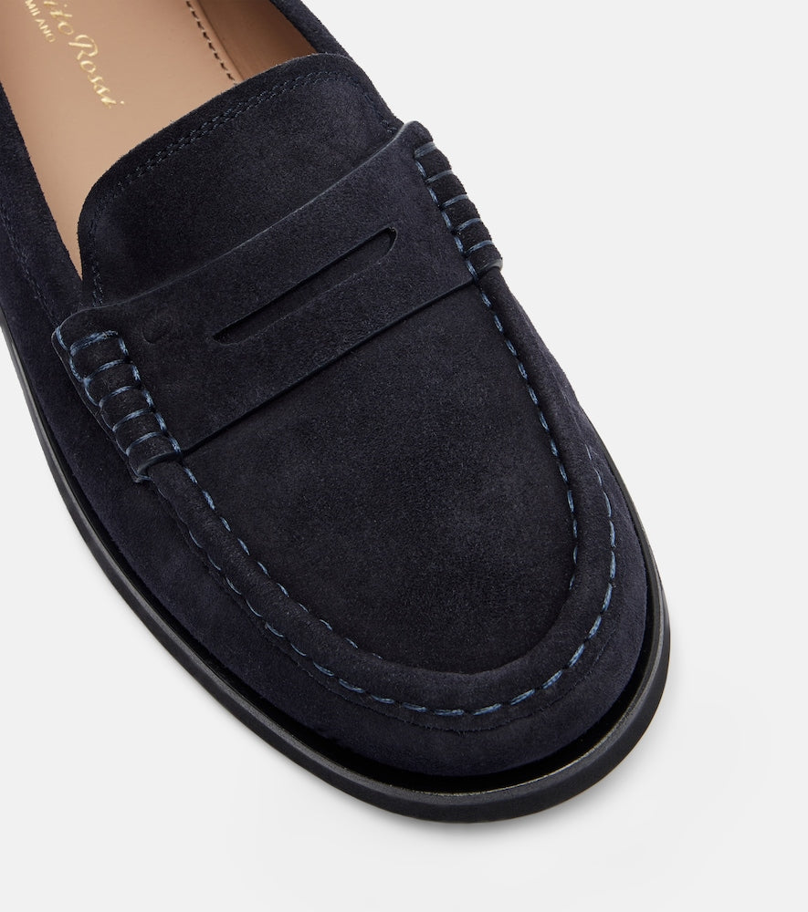 Gianvito Rossi Vernon suede penny loafers