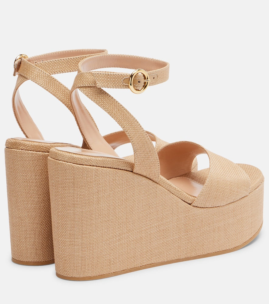 Gianvito Rossi Virginie raffia platform wedge sandals