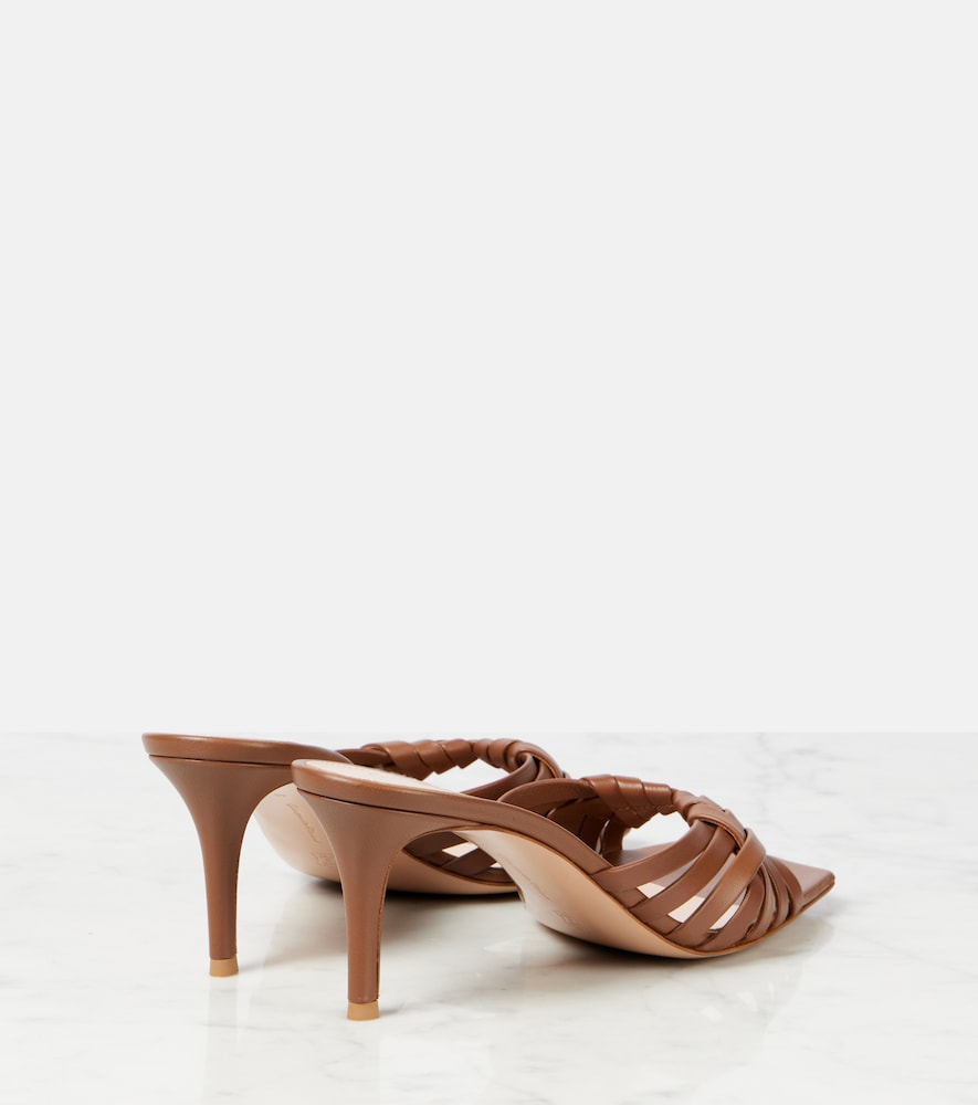Gianvito Rossi Vyna 70 metallic leather mules