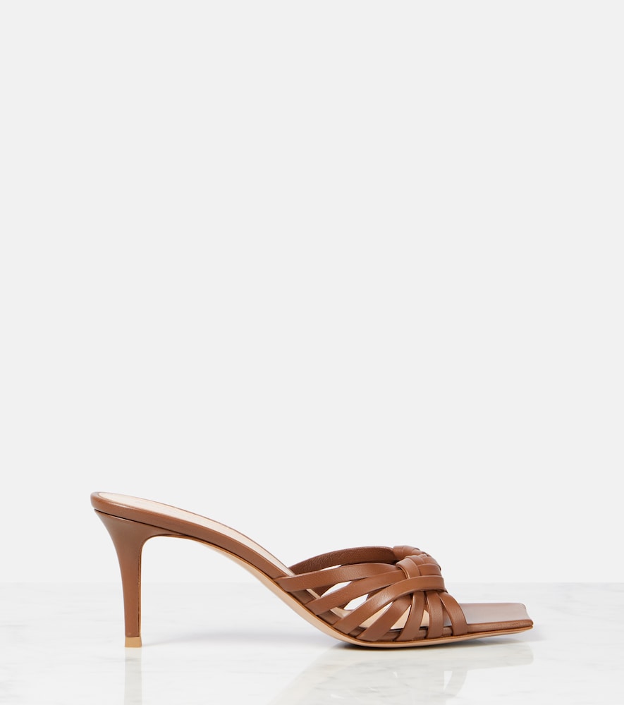 Gianvito Rossi Vyna 70 metallic leather mules