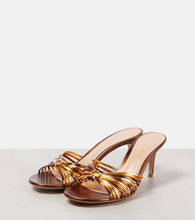 Gianvito Rossi Vyna metallic leather mules
