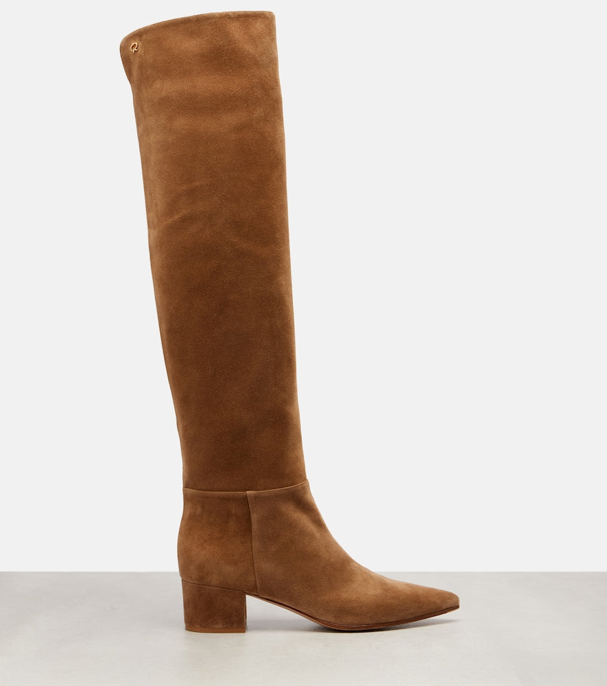 Gianvito Rossi 45 suede over-the-knee boots (Brown) - Mid Heel Boots