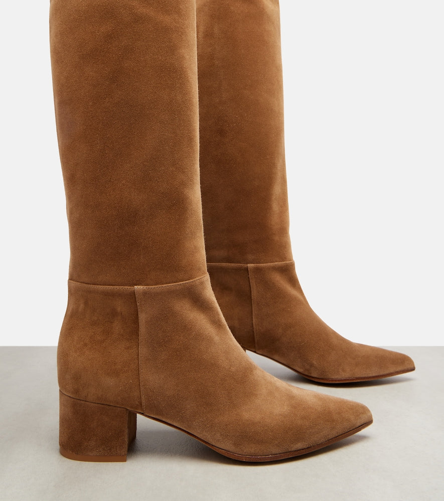 Gianvito Rossi 45 suede over-the-knee boots (Brown) - Mid Heel Boots
