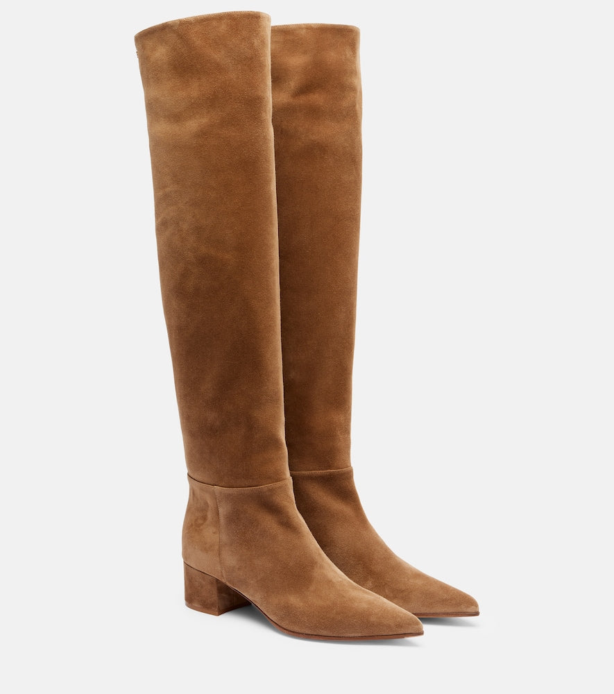 Gianvito Rossi 45 suede over-the-knee boots (Brown) - Mid Heel Boots