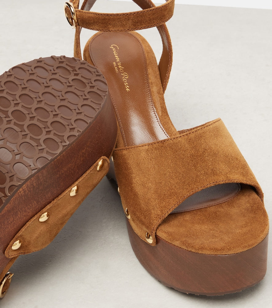 Gianvito Rossi Ardéa suede platform sandals in Brown - Heeled Sandals