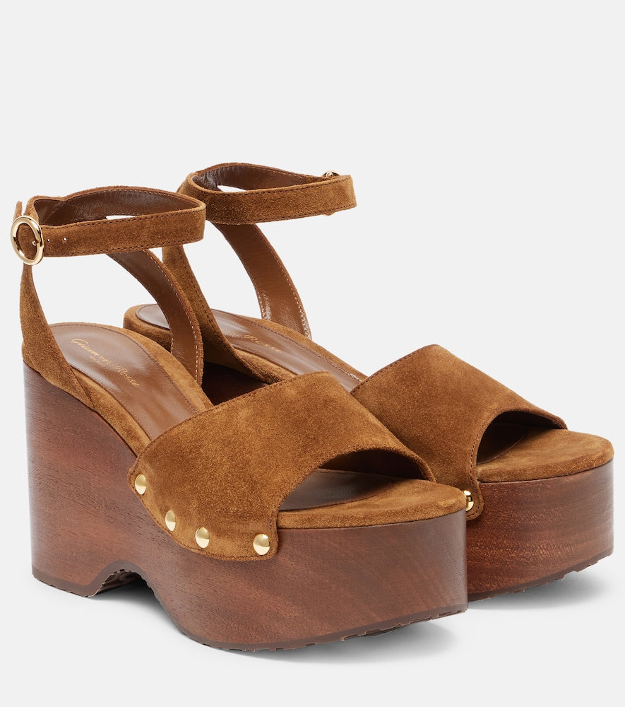Gianvito Rossi Ardéa suede platform sandals in Brown - Heeled Sandals