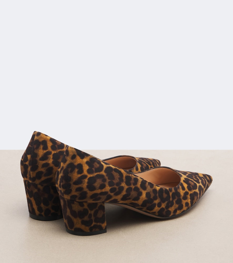 Brown Gianvito Rossi Aylin leopard-print suede pumps - Mid Heel Pumps