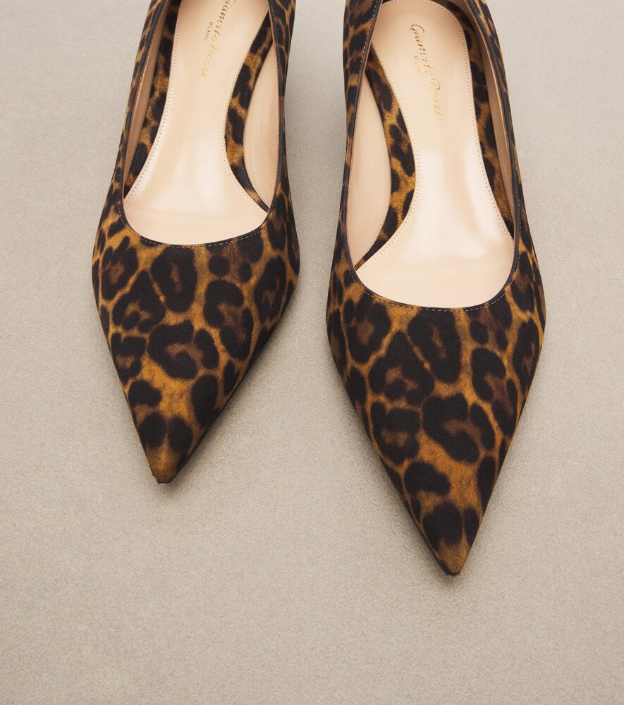 Brown Gianvito Rossi Aylin leopard-print suede pumps - Mid Heel Pumps