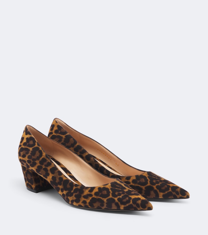 Brown Gianvito Rossi Aylin leopard-print suede pumps - Mid Heel Pumps