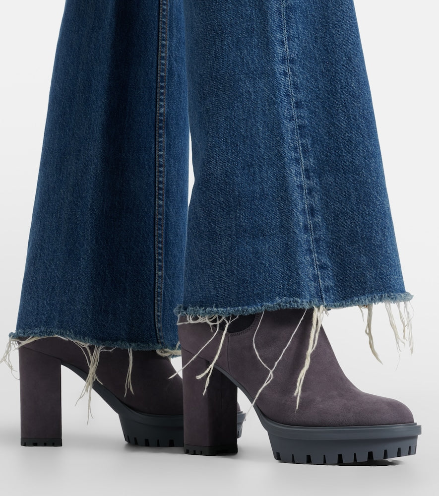 Gianvito Rossi Barry suede Chelsea boots in Grey - High Heels