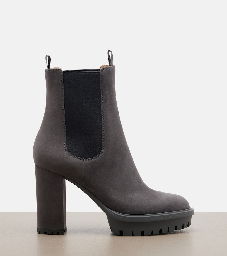 Gianvito Rossi Barry suede Chelsea boots in Grey - High Heels