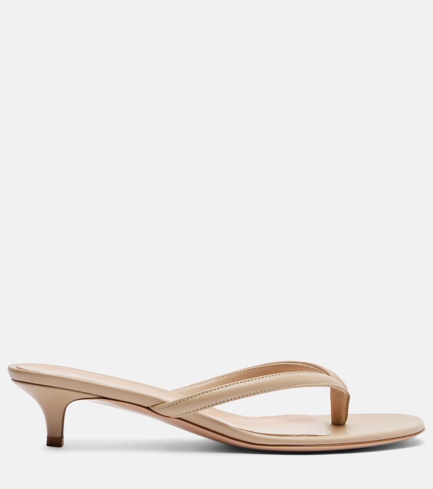 Gianvito Rossi Calypso 35 leather thong sandals - Beige Heeled Sandals
