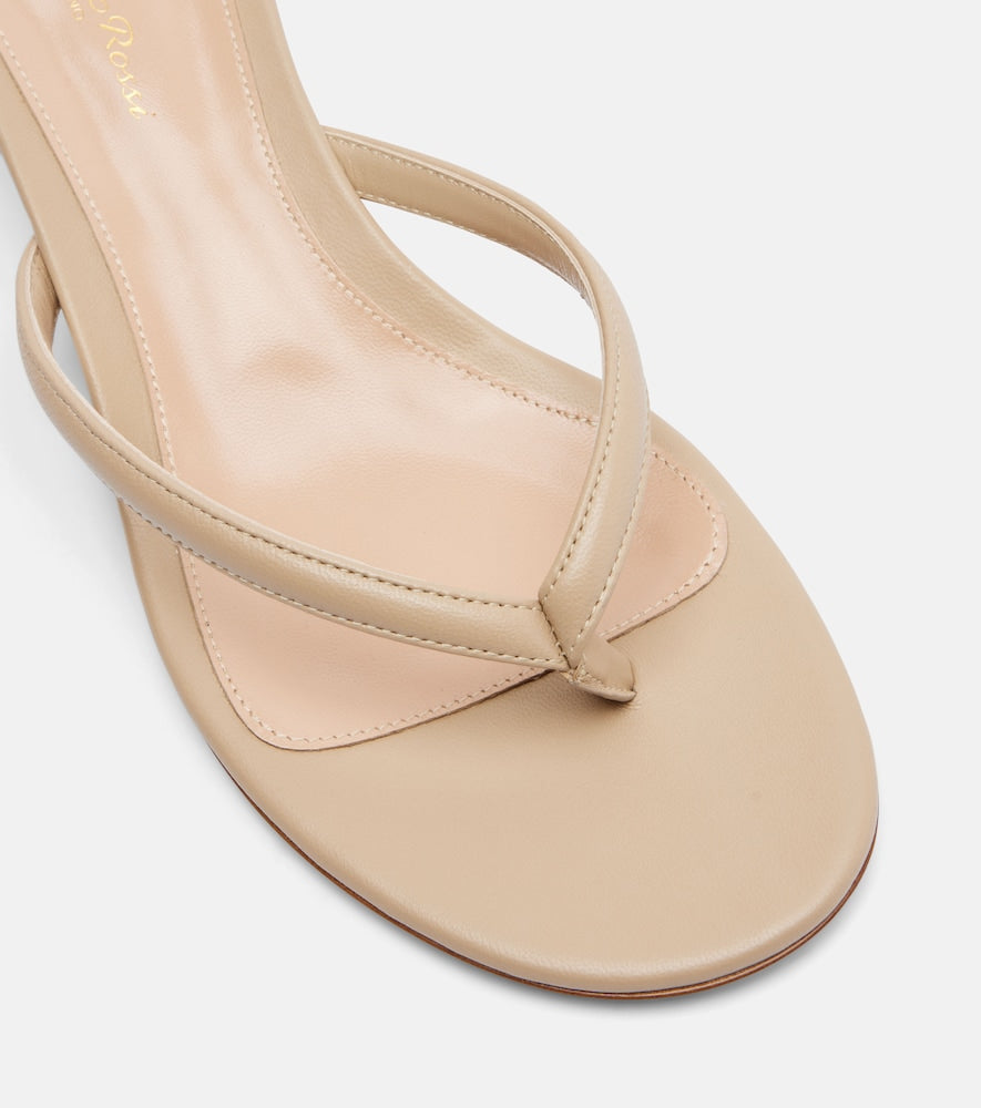 Gianvito Rossi Calypso 35 leather thong sandals - Beige Heeled Sandals