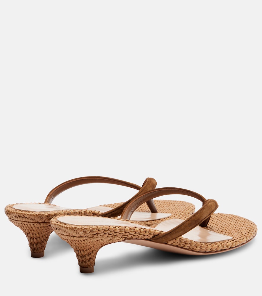Gianvito Rossi Calypso 35 leather thong sandals in Brown - Heeled Sandals