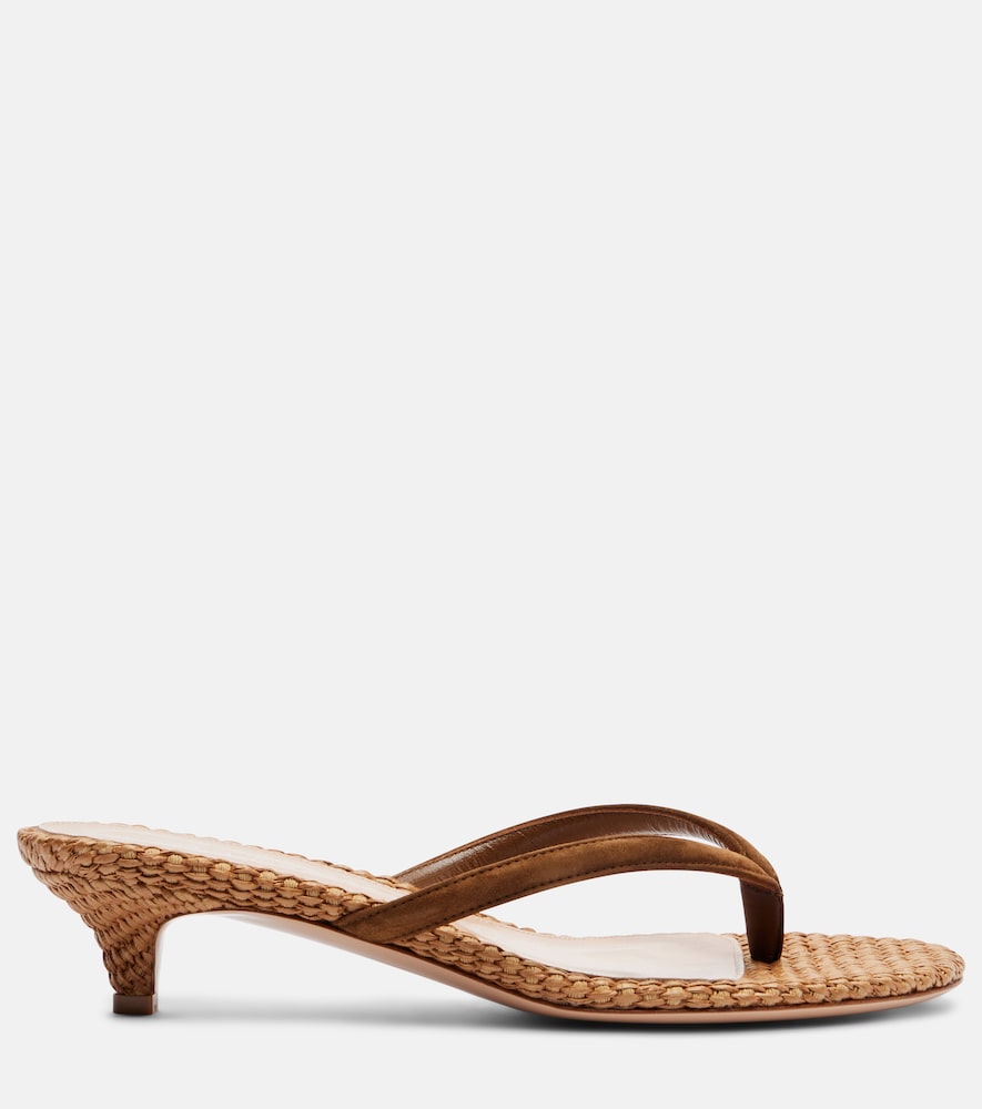 Gianvito Rossi Calypso 35 leather thong sandals in Brown - Heeled Sandals