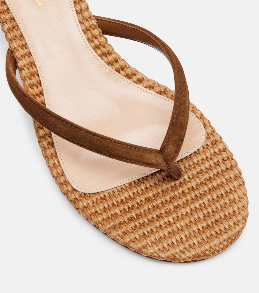 Gianvito Rossi Calypso 35 leather thong sandals in Brown - Heeled Sandals