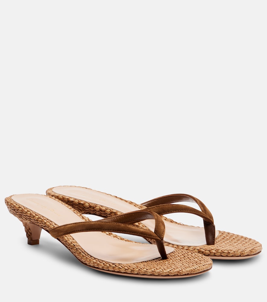 Gianvito Rossi Calypso 35 leather thong sandals in Brown - Heeled Sandals