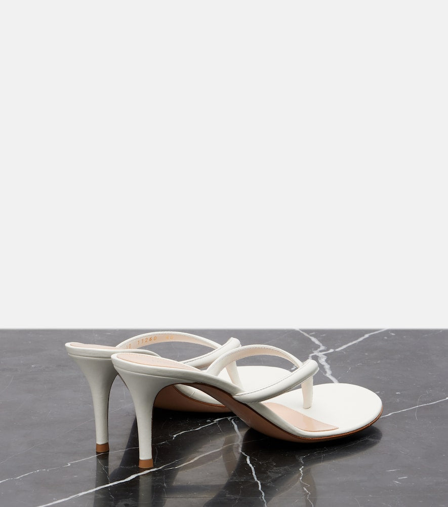 Gianvito Rossi Calypso 70 leather thong sandals (White) - Heeled Sandals